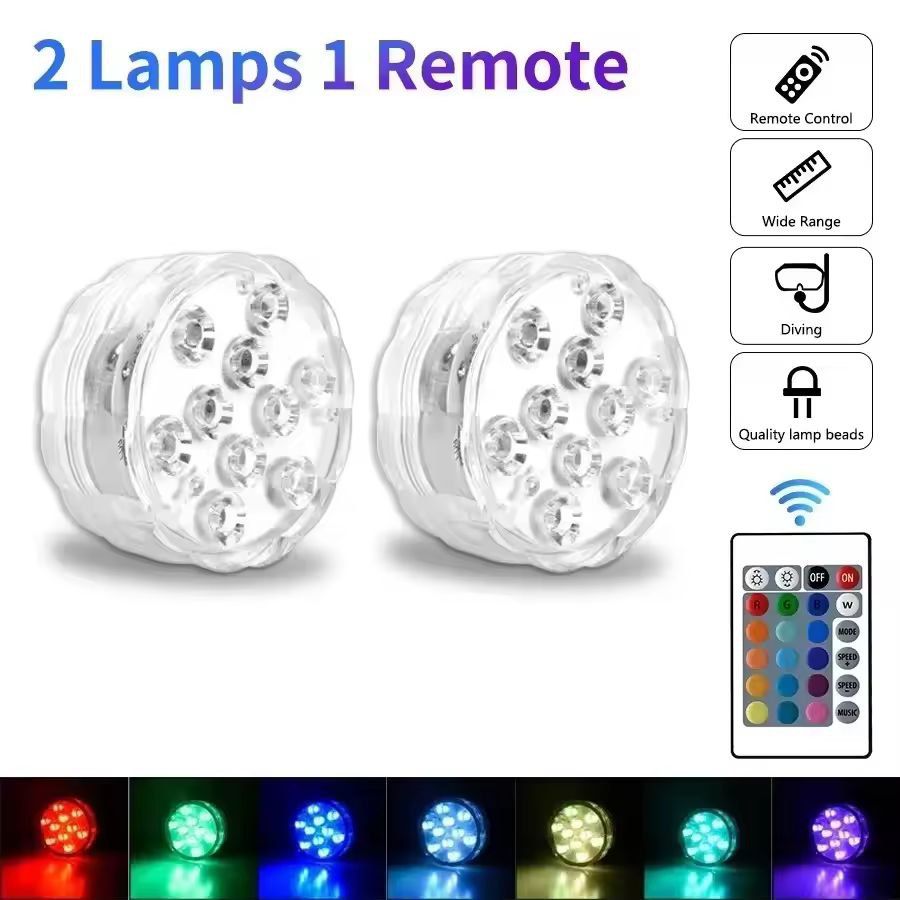 RadiantWave Under-Water RGB Ambient Light Strip (Battery-Powered & IP68 Waterproof)