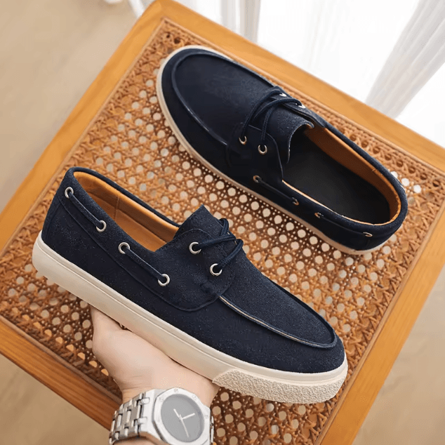 Genuine Leather Mens Handmade Casual Loafers Breathable Slip On Walking and Driving Shoes