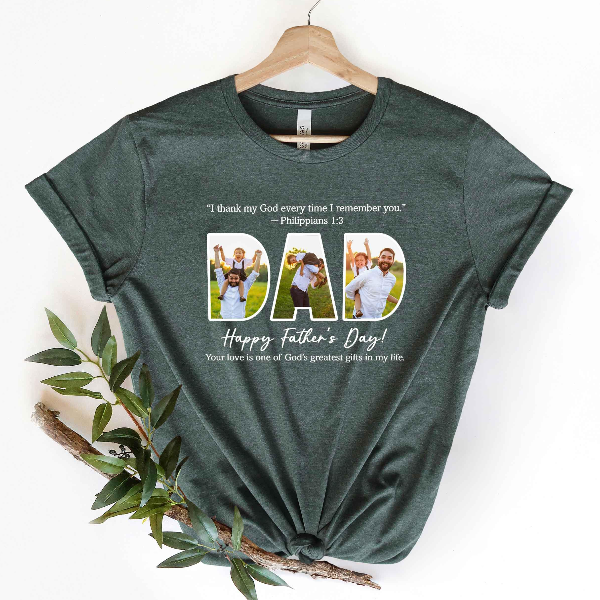 Personalized Dad Photo Shirt Custom Christian Fathers Day Tee