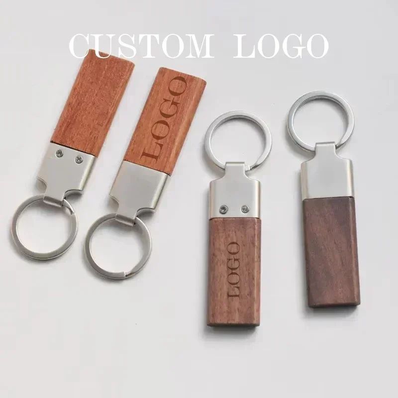 Custom Laser Engraved Wood Keychain Personalized Name Key Ring Gift