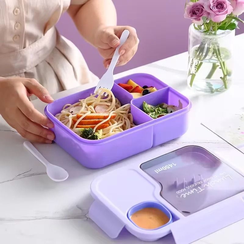 Kid's Bento Lunch Box with Integrated Tableware