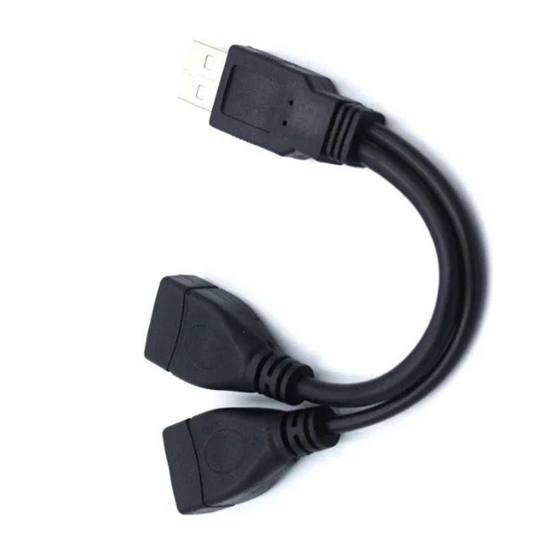 USB 2.0 Y Splitter Cable 1 Male to 2 Female Extension Adapter