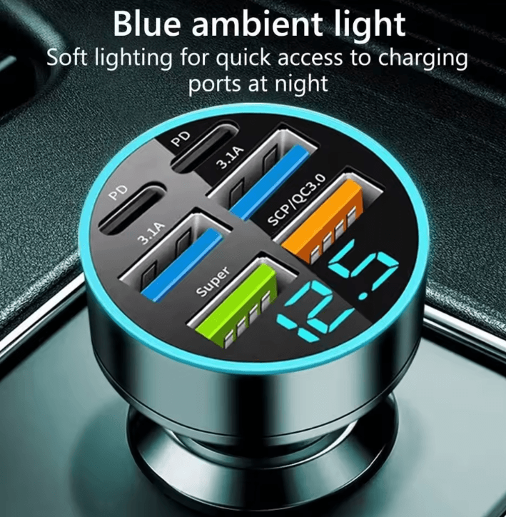250W High-Speed USB Car Charger with PD & QC3.0 Fast Charge