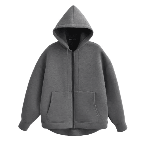 HH Autumn Women Gray Jacket With Hood Long Sleeve Big Pocket Zipper Jacket Coat Woman Loose Casual Outerwear Coat Tops