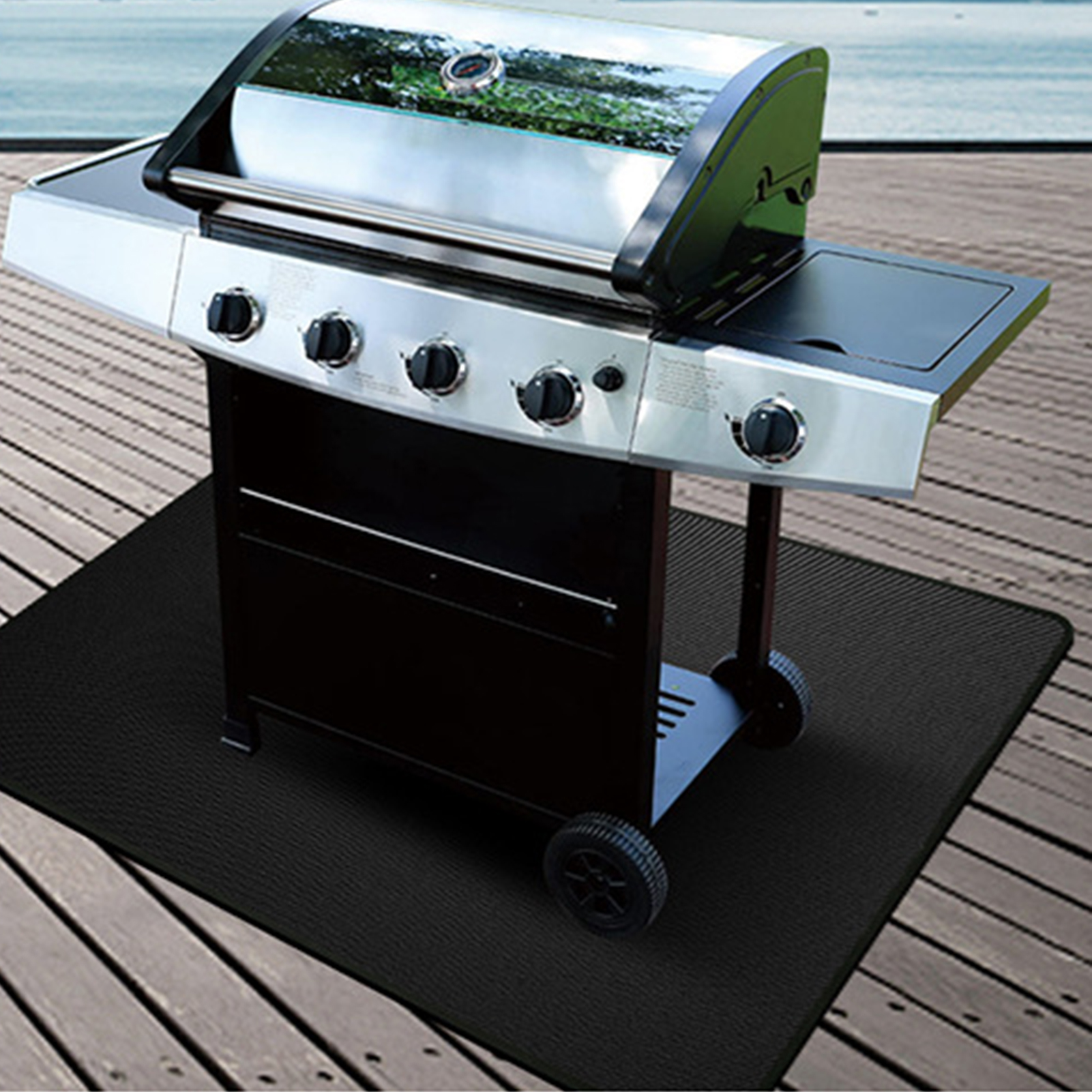 Outdoor Barbecue Grills Mat, Oilproof Protective Mat, Fire Retardant High Temperature Resistant Pad for BBQ