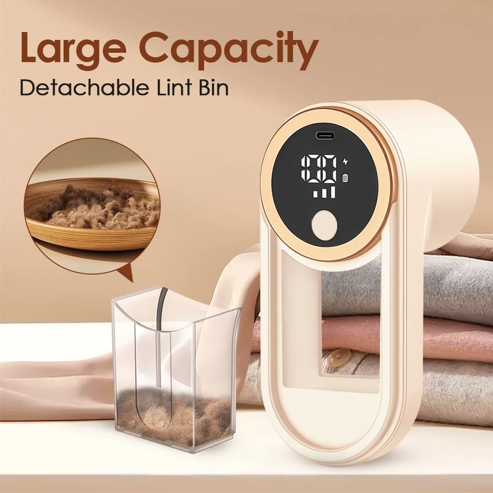 Rechargeable Fabric Lint Remover with LED Display and Adjustable Speeds