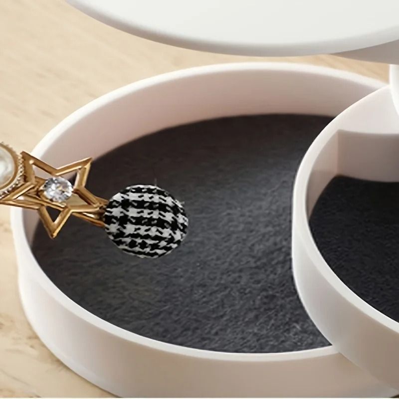 Rotating Multi Layer Desktop Storage Box With Lid