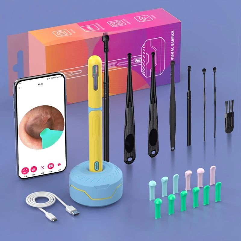 HD Ear Cleaner with Camera Otoscope Ear Cleaning Kit USB C Rechargeable Wax Removal Tool