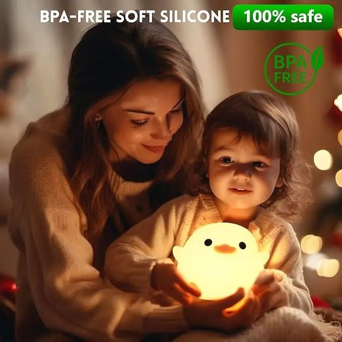 Creative Silicone Duck Night Light USB Charging Bean Shape
