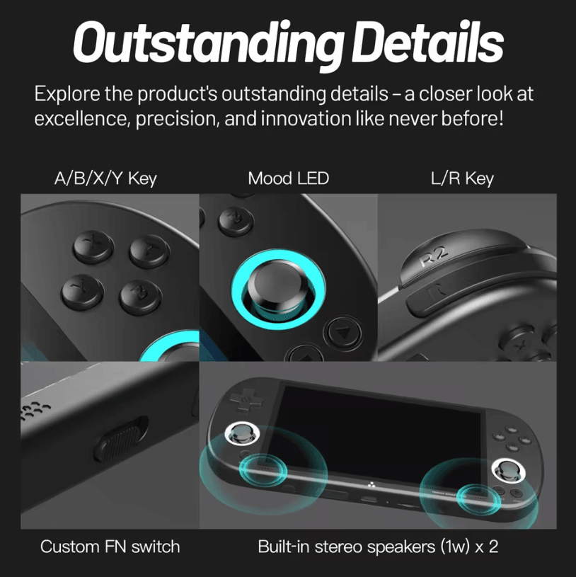 Trimui Smart Pro Handheld Game Console – Portable Retro Gaming Player with 4.96 Inches IPS Screen