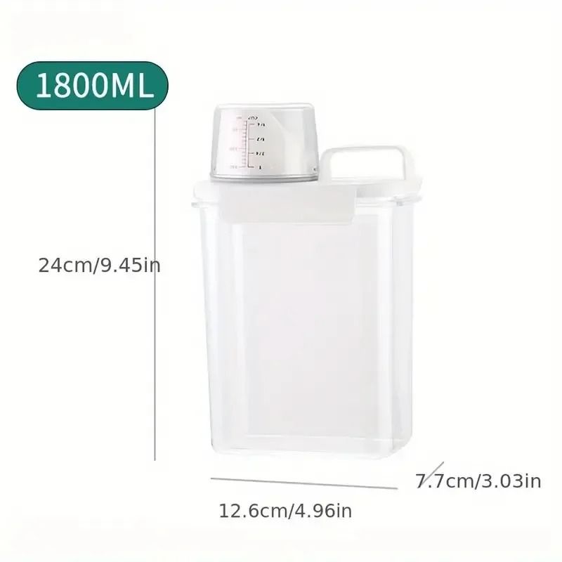 Airtight Laundry Powder Dispenser with Measuring Cup
