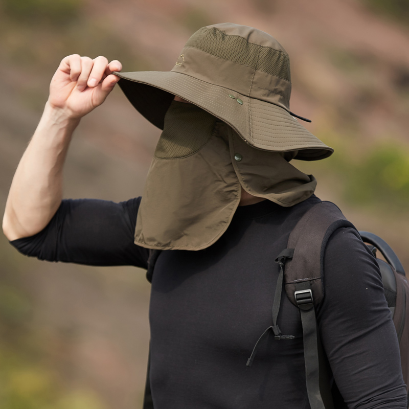 Quick Dry Fishing Hat with Face Cover Breathable Sun Protection Hat