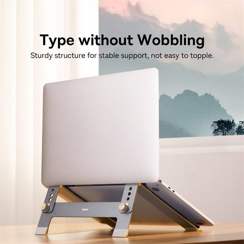 4 Gears Adjustable Baseus Laptop Stand Support, Vertical Aluminum Alloy Stand for MacBook Pro Air 17