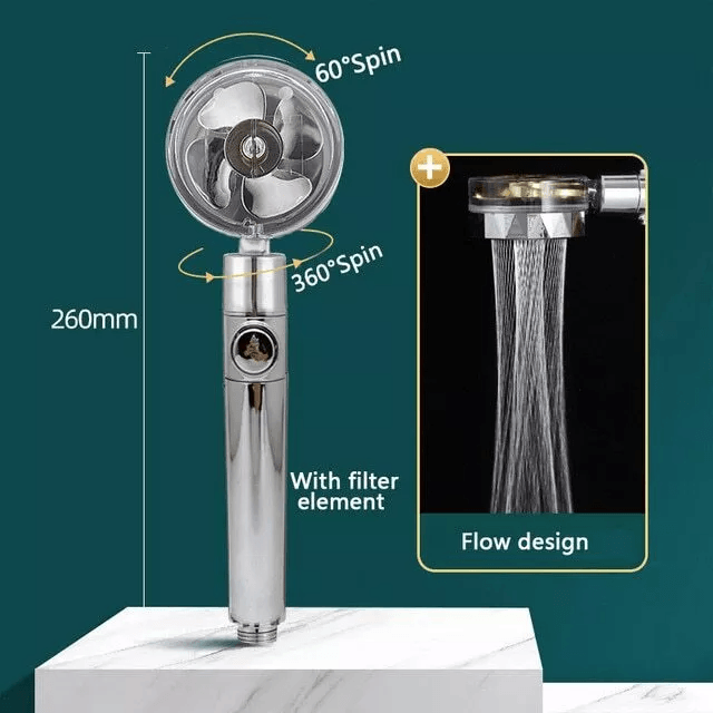High Pressure Shower Head, Turbocharged Water Saving Design