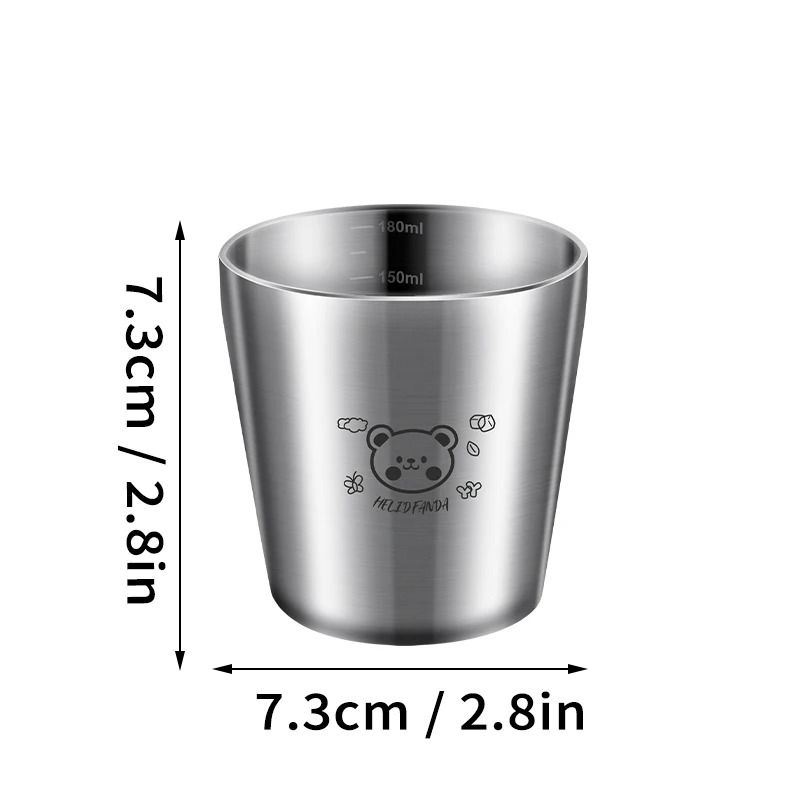 Stainless Steel Coffee Mug with Scale Double Layer Insulated Cup