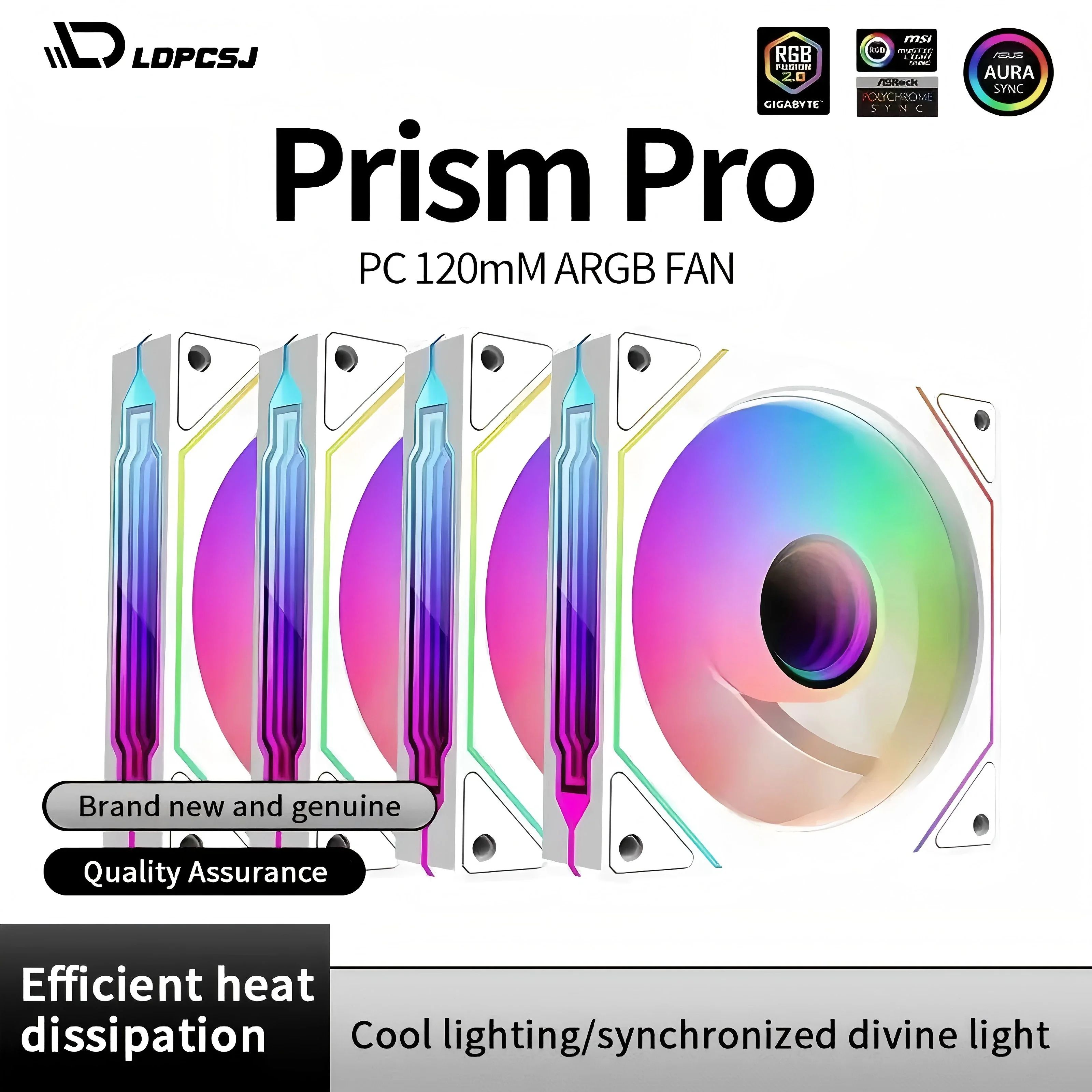 LDPCSJ PRISM 4 PRO 120mm ARGB PWM PC Cooling Fan Quiet 45.2CFM