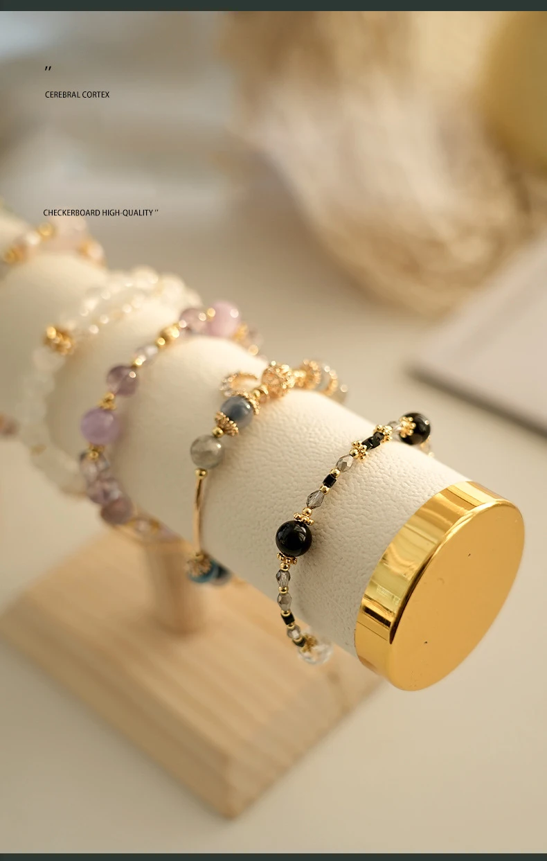 Jewelry Chain Hairband Watch Necklace Display Stand, T bar Bracelet Holder Rack, Gold Style