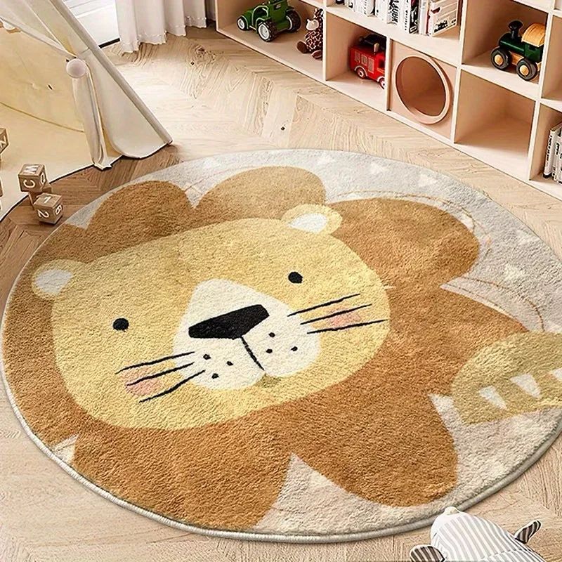 Cute Cartoon Lion Plush Kids Carpet Rug