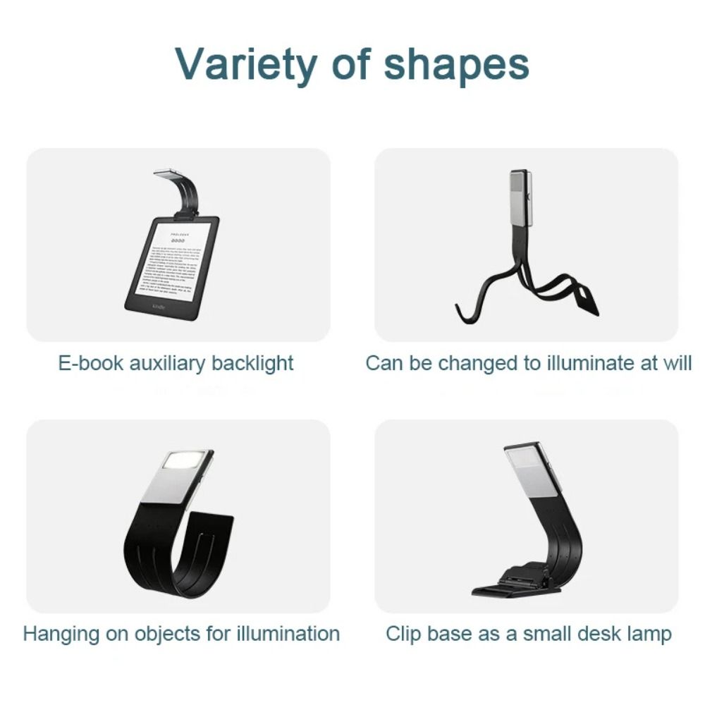 Clip-on Eye Protection Book Lights Detachable LED Reading Lamp White Light Mini Desktop Table Lamp Office Use