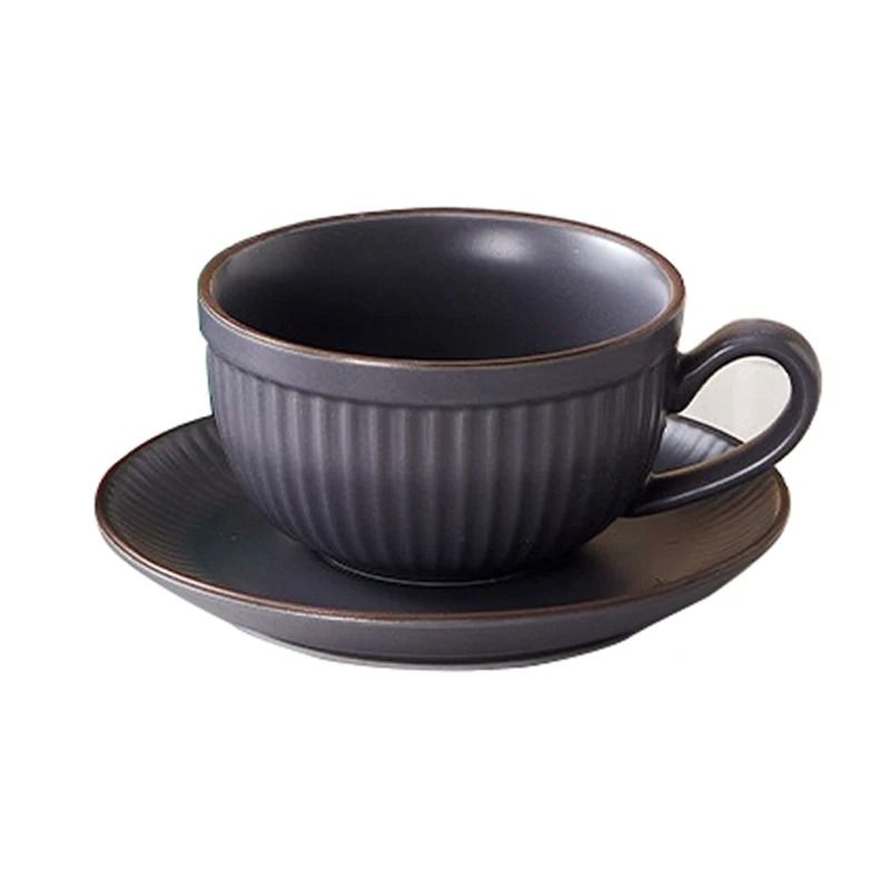 Retro Pumpkin Ceramic Cup and Saucer Set