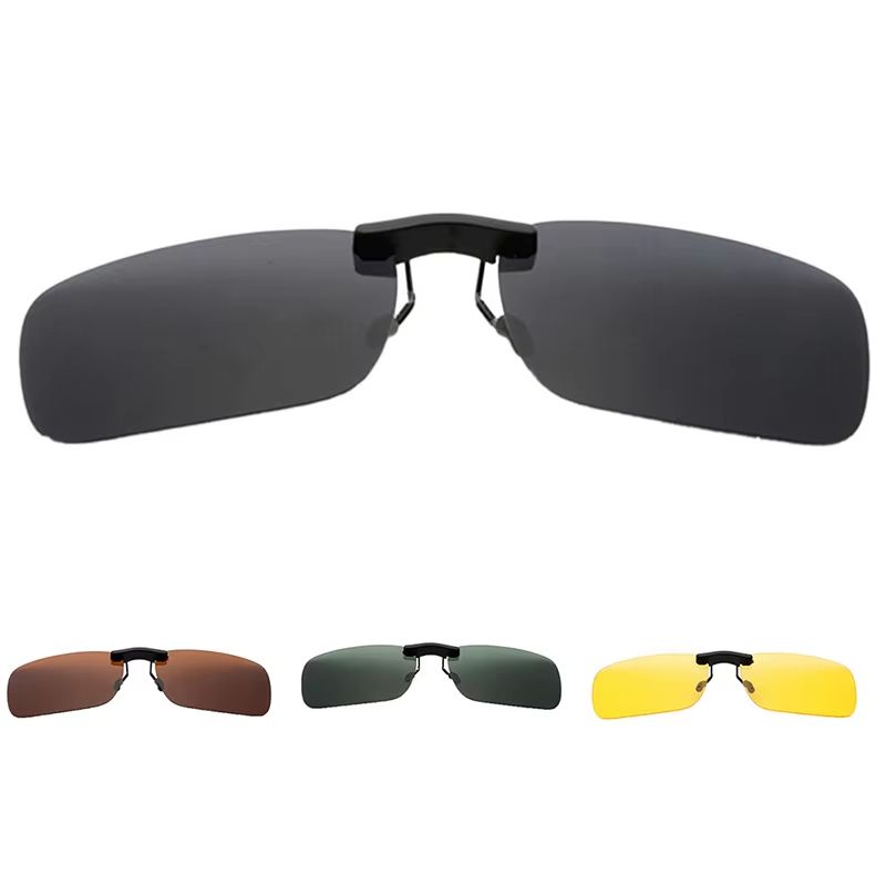Polarized Clip On Sunglasses UV400 Day and Night Driving Glasses Attachment