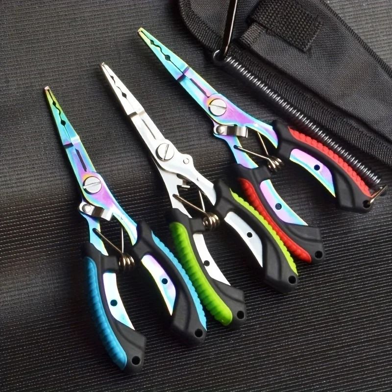Multifunctional Colored Titanium Fishing Pliers & Hook Cutter