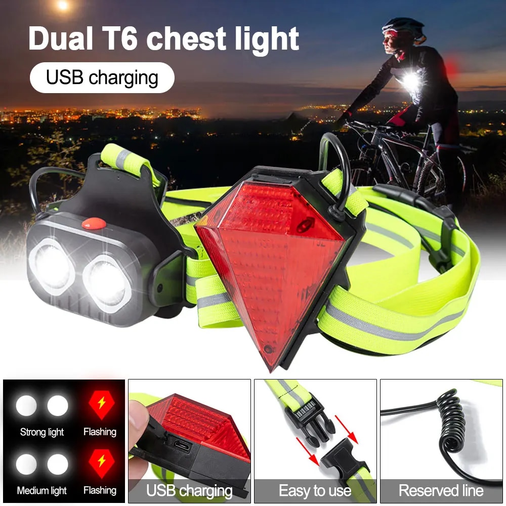 USB Rechargeable LED Night Running Safety Light for Outdoor Cycling & Jogging