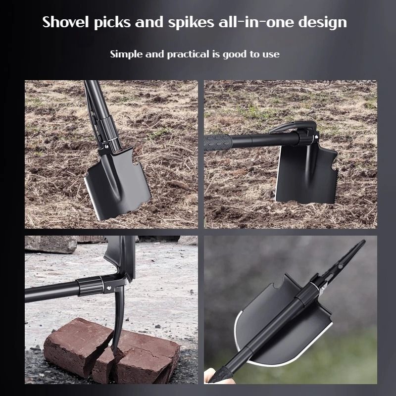 Multifunctional 3-in-1 Tactical Garden Shovel – Essential Survival & Camping Tool
