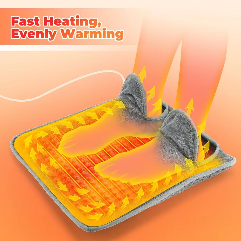 Electric Heating Foot Pad – Washable Plush Feet Warmer for Home & Office Comfort