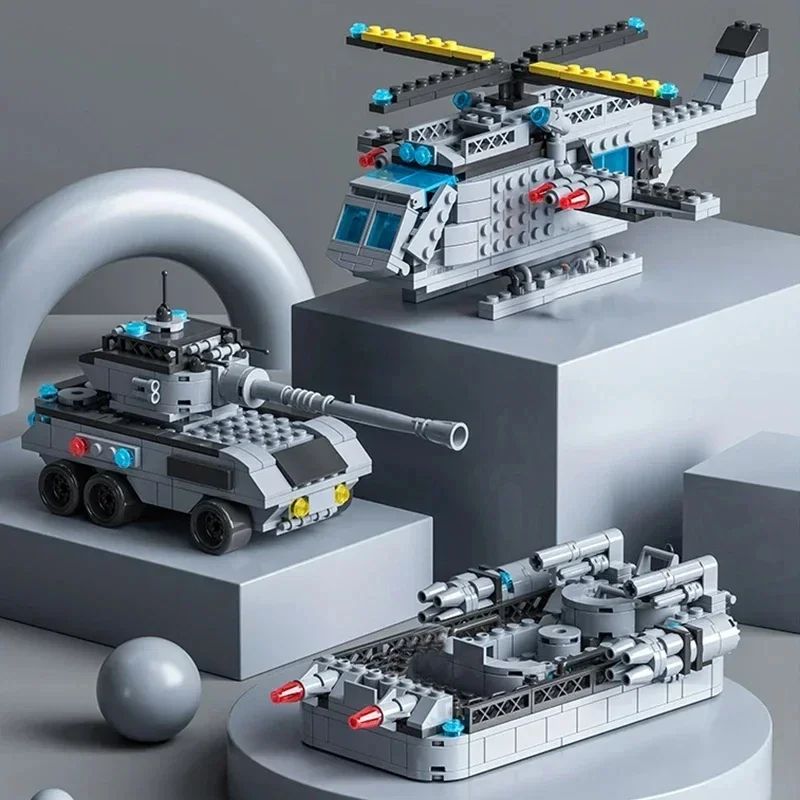 1560pcs 6 in 1 Military Navy Ship Building Block Set