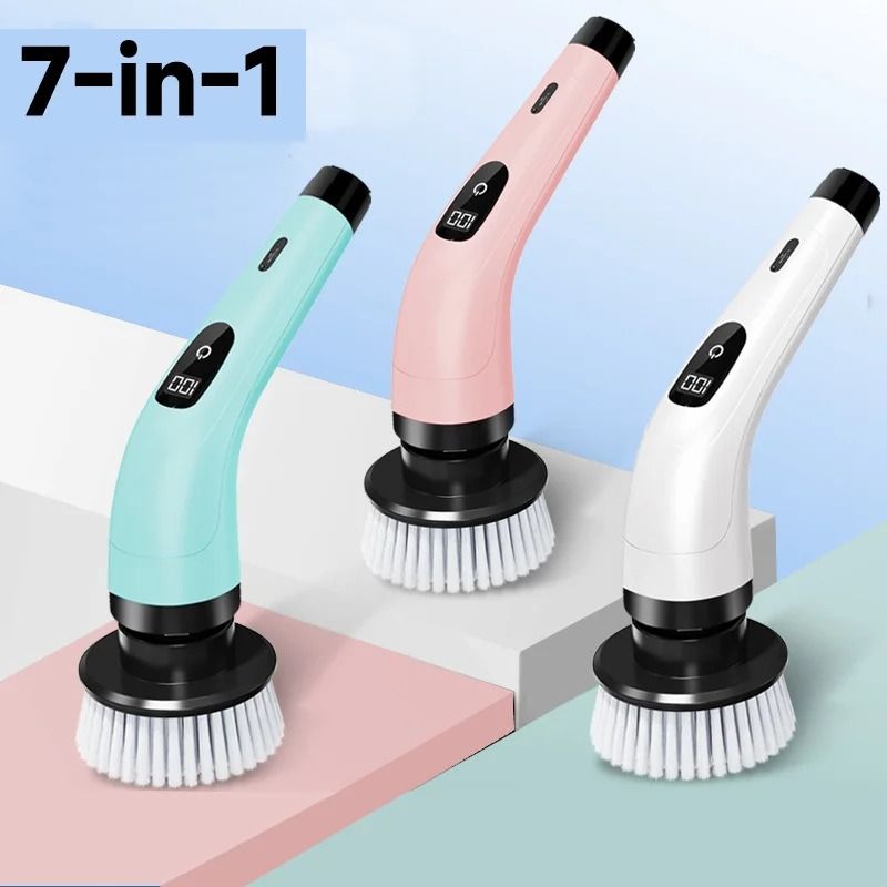 Multipurpose Household Electric Spin Scrubber Cleaning Brush