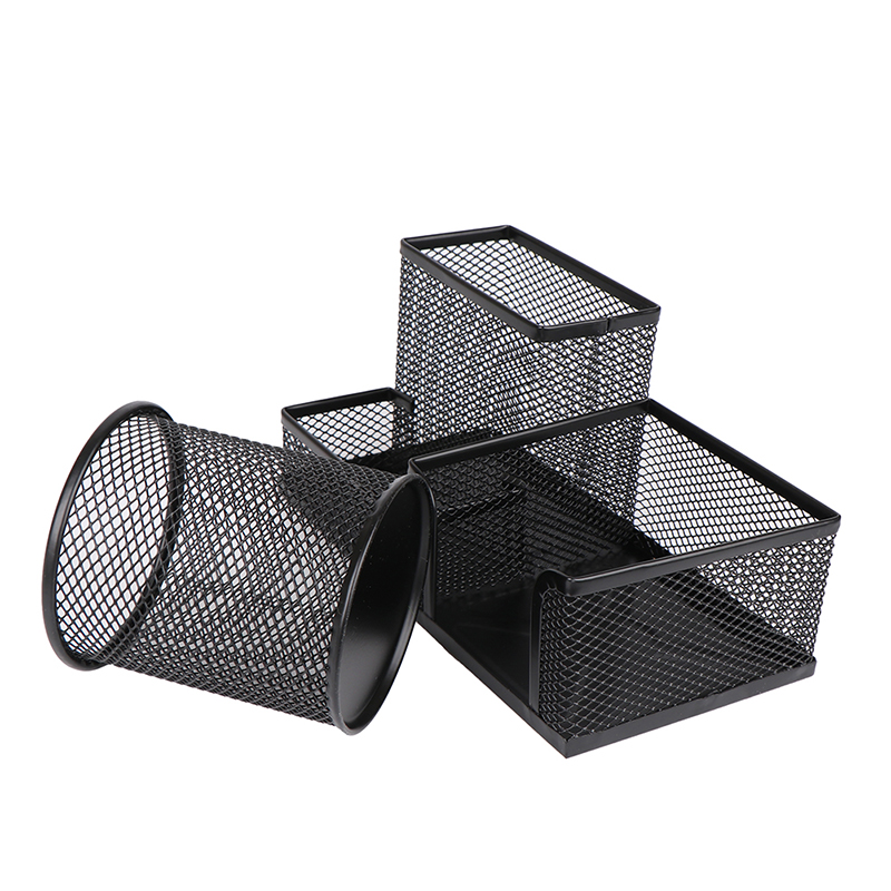 Creative Metal Pen Holder, Desk Stationery Organizer, Pencil File Storage Rack, Grid Storage Box for Office Desktop