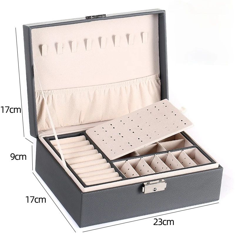 Double Layer Wooden Jewelry Box