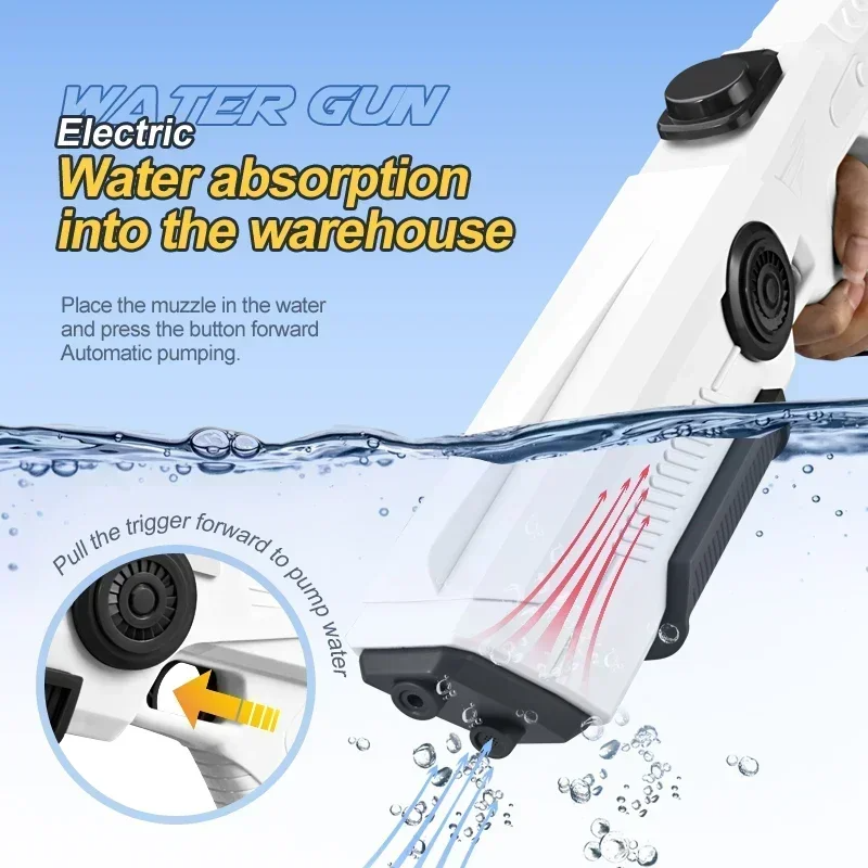 Electric Automatic Water Storage Gun Toy,Portable Children Summer Beach Outdoor Water Fight Spray Gun for Kids & Boys
