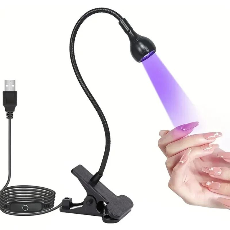 USB Clip On UV Nail Lamp 395nm Mini Nail Dryer for Gel Manicure