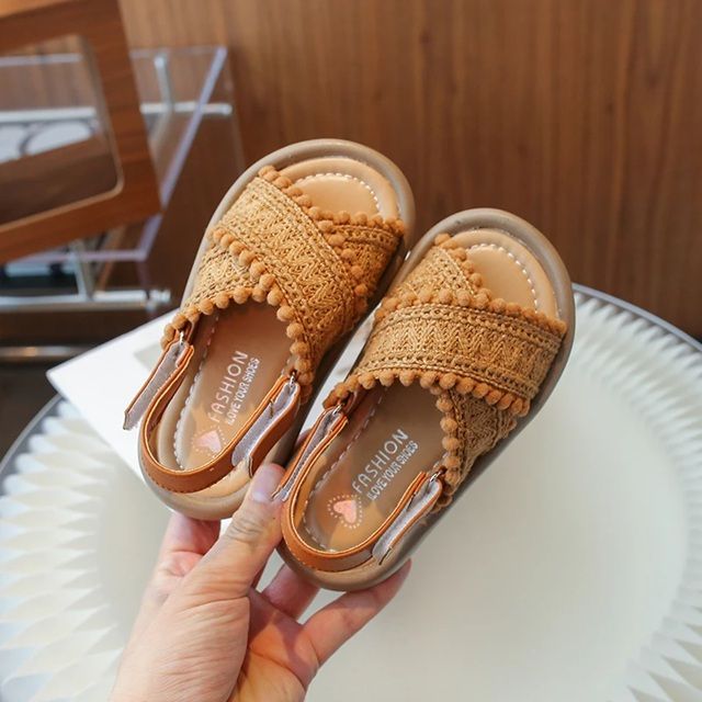 SunBloom Girls Summer Sandals – Soft Sole Ethnic Style Princess Shoes for Kids
