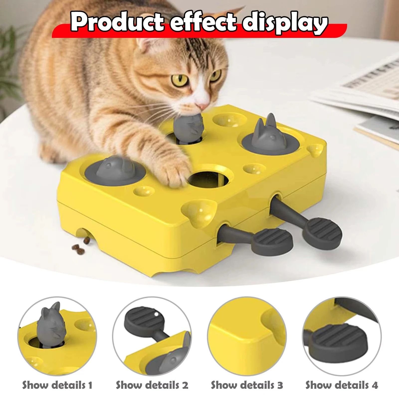 Cat Puzzle Feeder Toy Slow Feeder Foraging Game for Indoor Cats