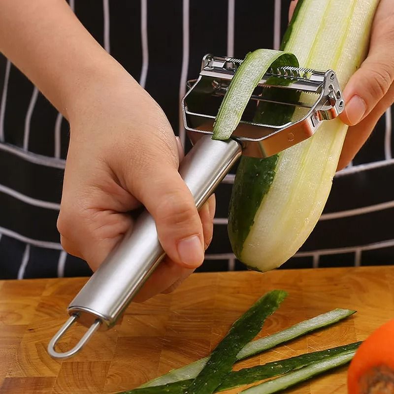 Stainless Steel Double-Head Vegetable Peeler Melon Planer Multiple Function Fruit and Vegetable Peeler
