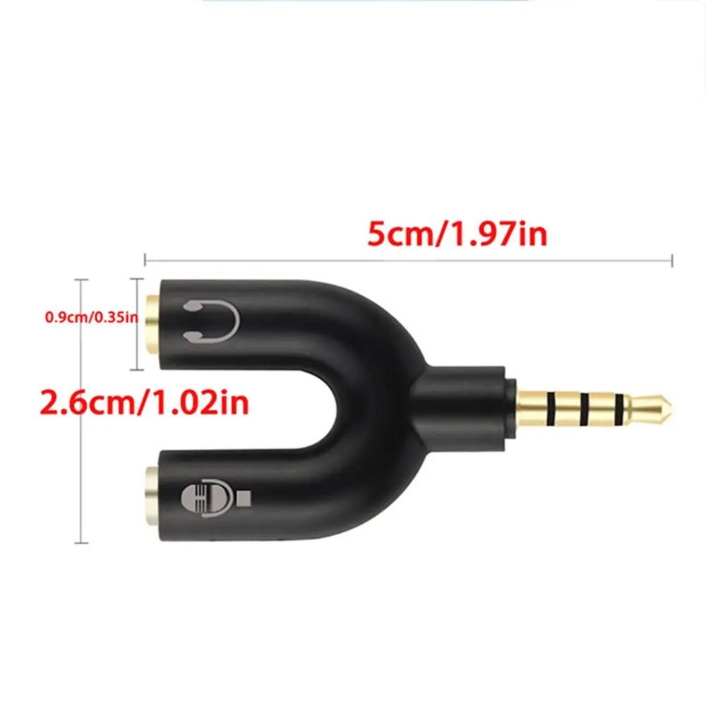 U-Shaped 3.5mm Stereo Audio and Microphone Splitter
