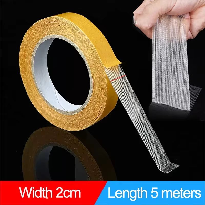 Extra Strong Transparent Double Sided Grid Fiber Adhesive Tape 16.4ft Roll