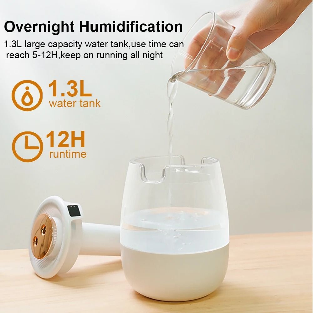 1300 ML Aroma Humidifier Double Spray Essential Oil Diffuser USB Air Humidifier with Light