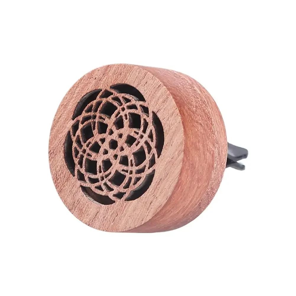 Hand-Carved Rosewood Essential Oil Car Diffuser & Aromatherapy Clip