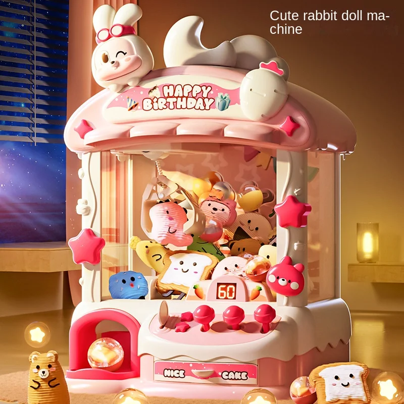 Big Cartoon Rabbit Coin Operated Claw Crane Toy for Kids