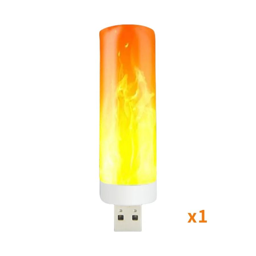 USB LED Flame Effect Light Bulb with Flickering Fire Simulation