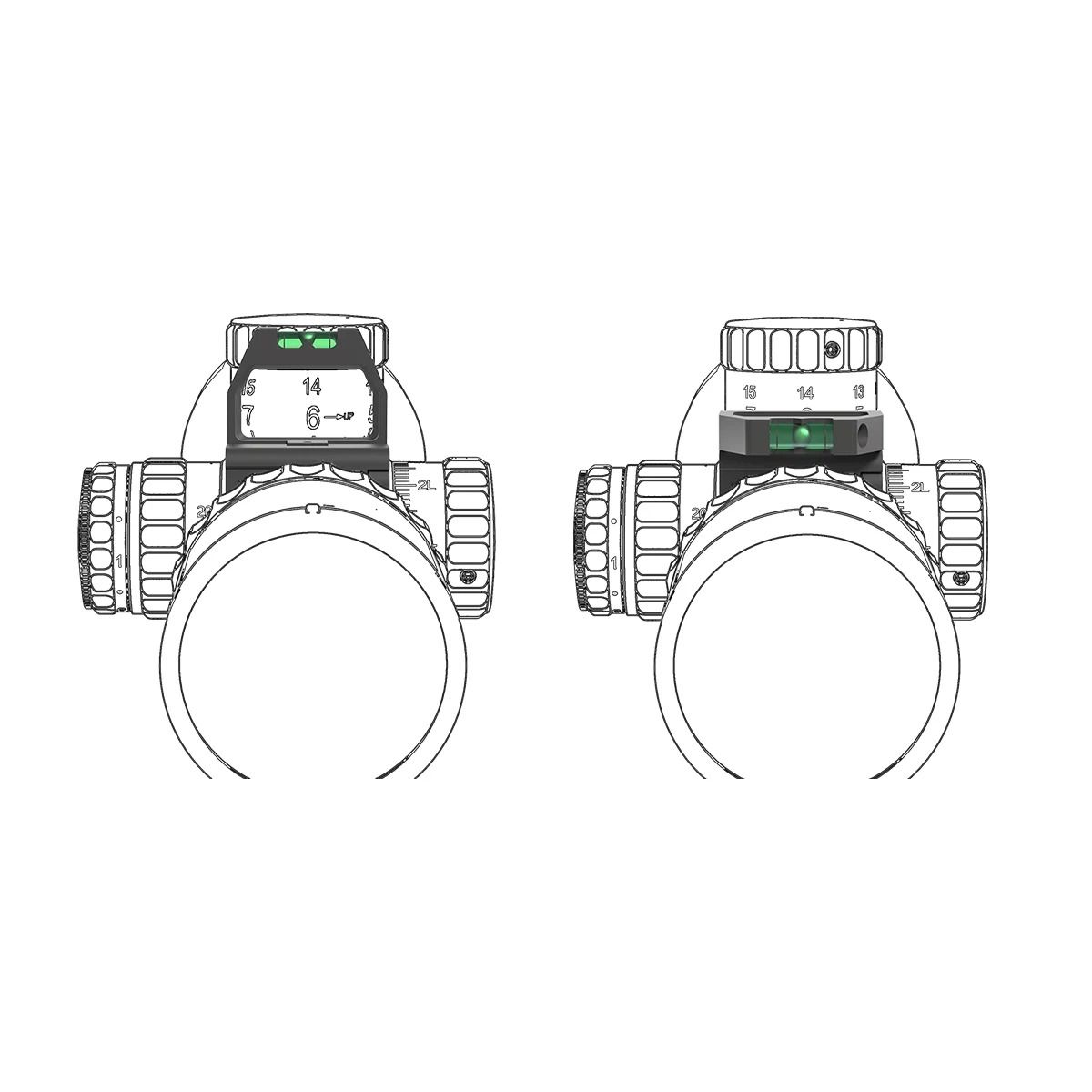 Precision Scope Turret Magnifier with Integrated Level