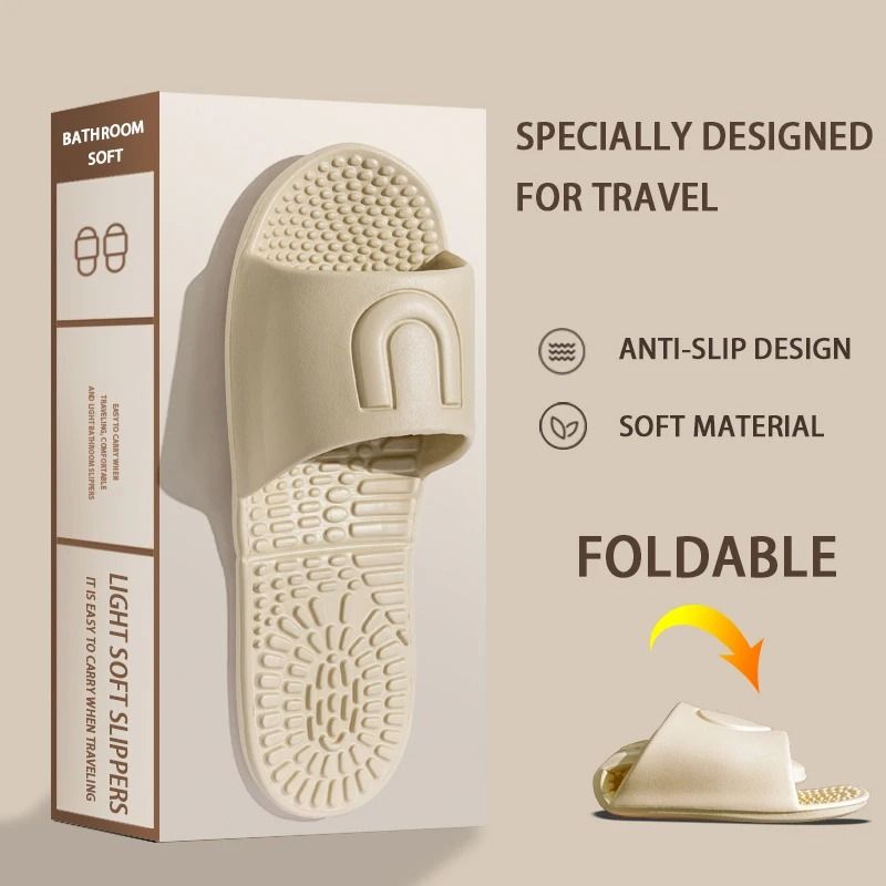 Foldable Portable Travel Slippers Non-Slip Quick-Drying Hotel Sandals for Men and Women