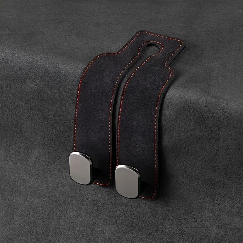 Premium Car Seat Back Hook – Leather & ABS Headrest Purse Hook