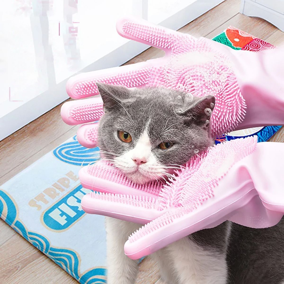 Silicone Pet Grooming and Cleaning Gloves