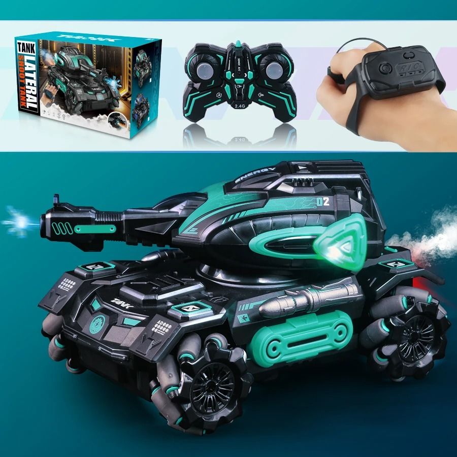 RC Spray Car Four Wheel Stunt Tank Toy with Water Mist and Watch Remote Control
