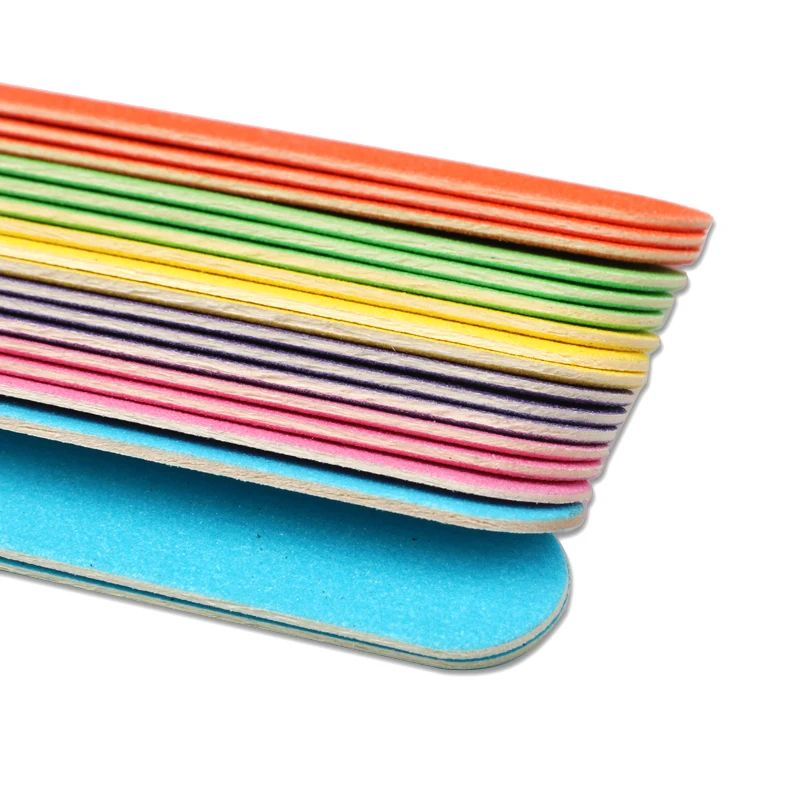 Wooden Nail Files Professional Manicure Pedicure Sanding File Set 20 Pack